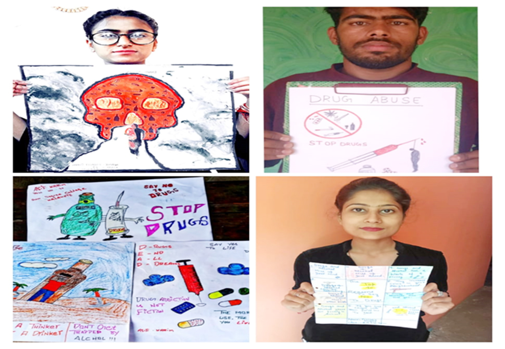 Painting competition held on Drug Abuse by NSS Unit of MJ College